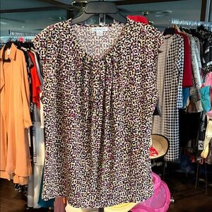 Liz Claiborne Multicolor Geometric Blouse